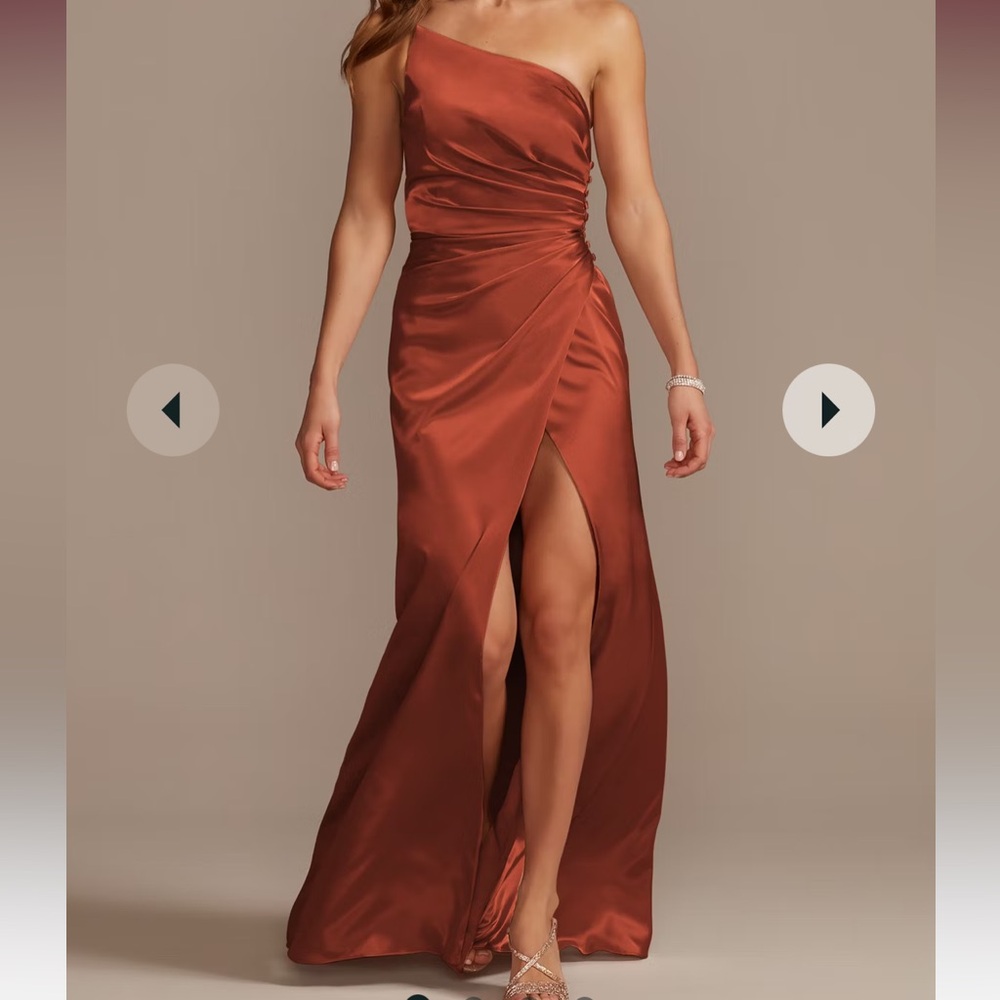 Galina signature charmeuse draped one-shoulder dress